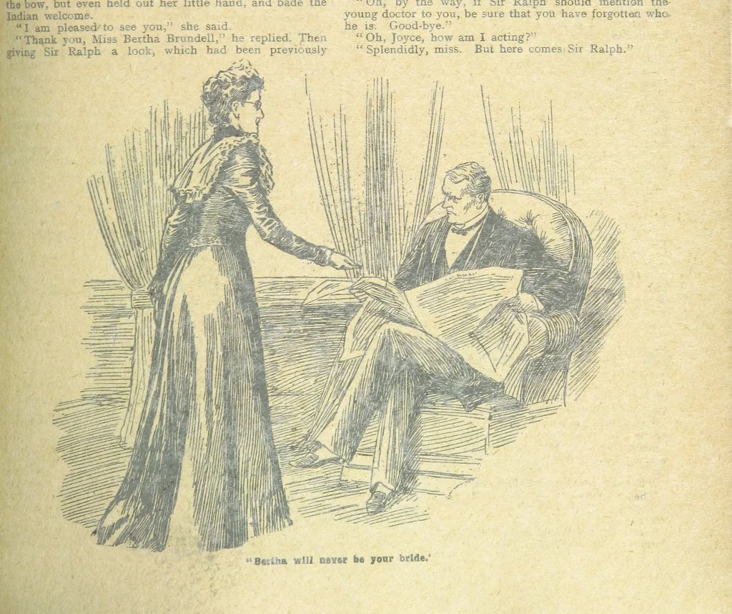 An illustration from Thrilling Life Stories for the Masses, 1892, leaf 303