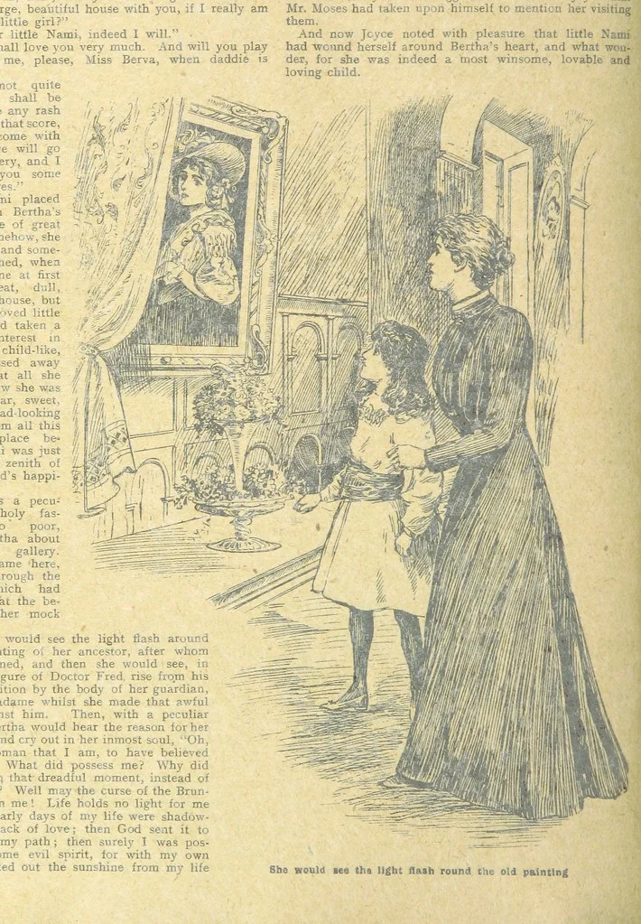 An illustration from Thrilling Life Stories for the Masses, 1892, leaf 314