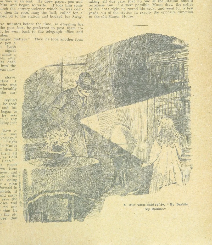 An illustration from Thrilling Life Stories for the Masses, 1892, leaf 323