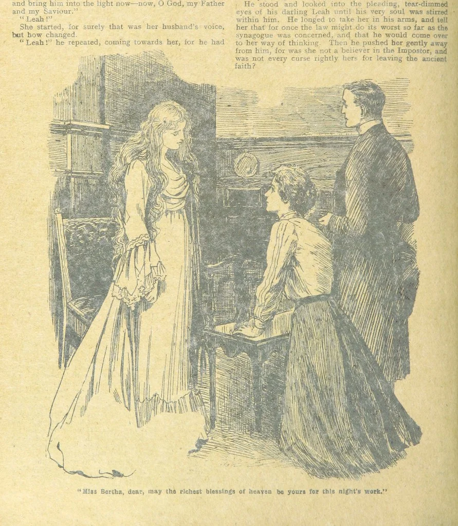 An illustration from Thrilling Life Stories for the Masses, 1892, leaf 332