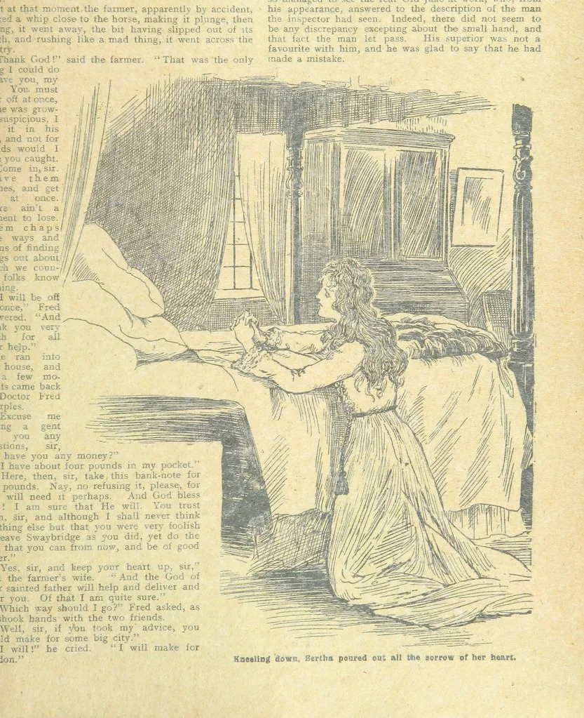 An illustration from Thrilling Life Stories for the Masses, 1892, leaf 339