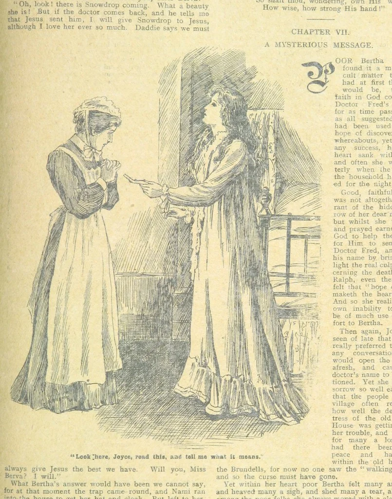 An illustration from Thrilling Life Stories for the Masses, 1892, leaf 343
