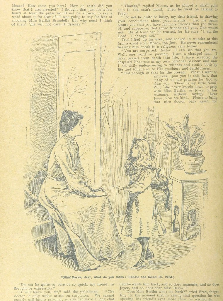 An illustration from Thrilling Life Stories for the Masses, 1892, leaf 352