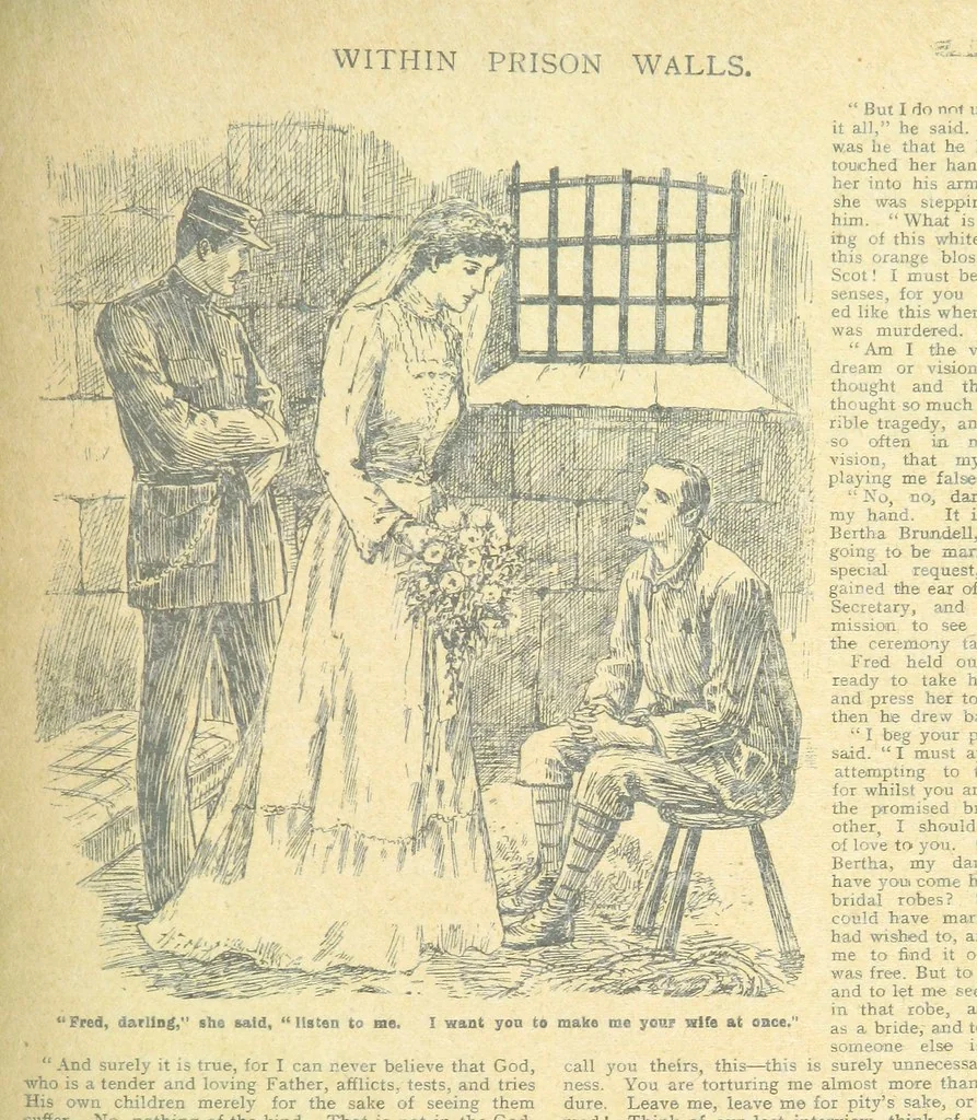 An illustration from Thrilling Life Stories for the Masses, 1892, leaf 361