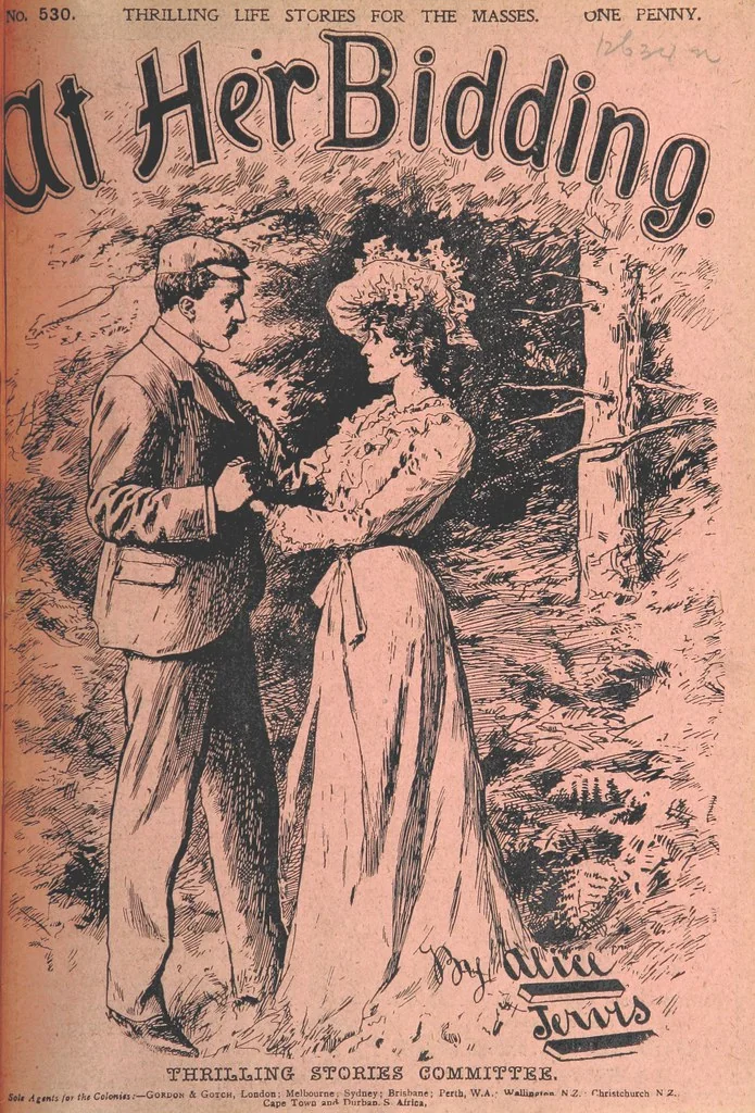 An illustration from Thrilling Life Stories for the Masses, 1892, leaf 387
