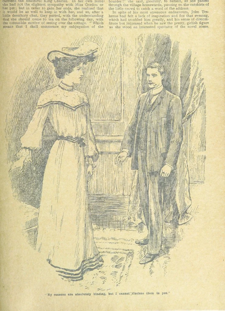 An illustration from Thrilling Life Stories for the Masses, 1892, leaf 395