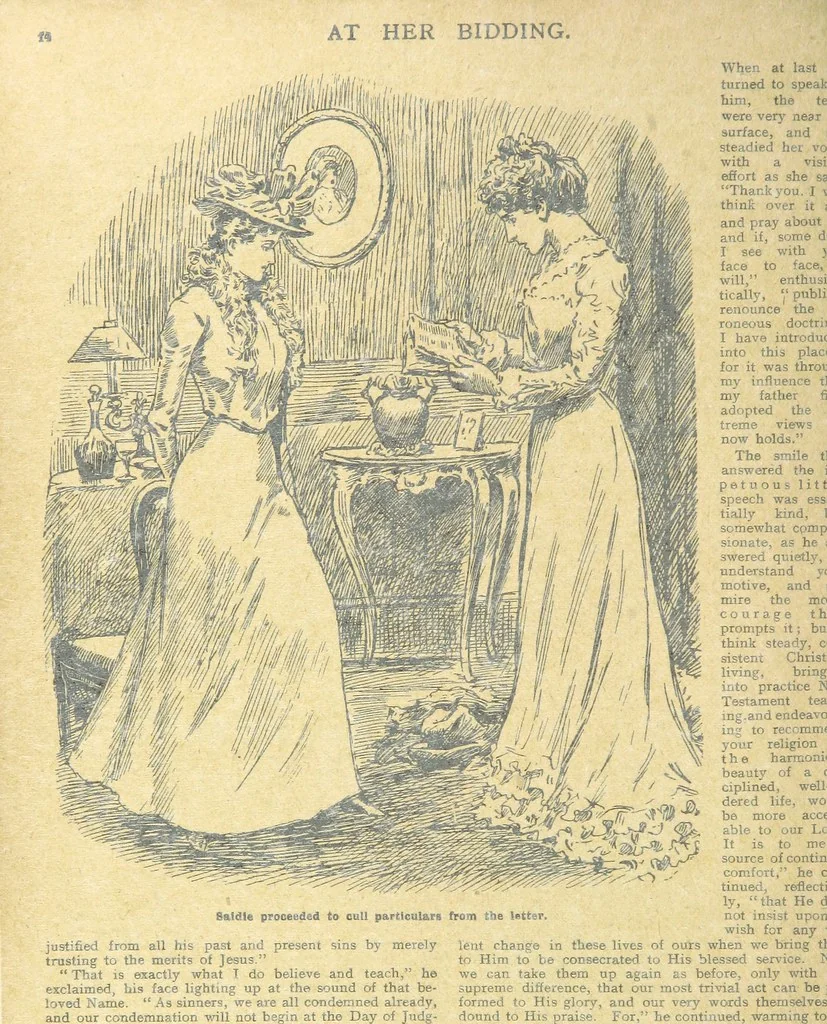 An illustration from Thrilling Life Stories for the Masses, 1892, leaf 402