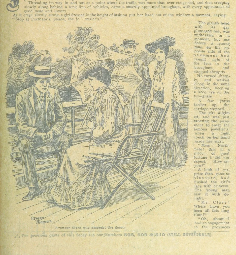 An illustration from Thrilling Life Stories for the Masses, 1892, leaf 9