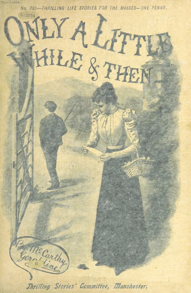 An illustration from Thrilling Life Stories for the Masses, 1892, leaf 107