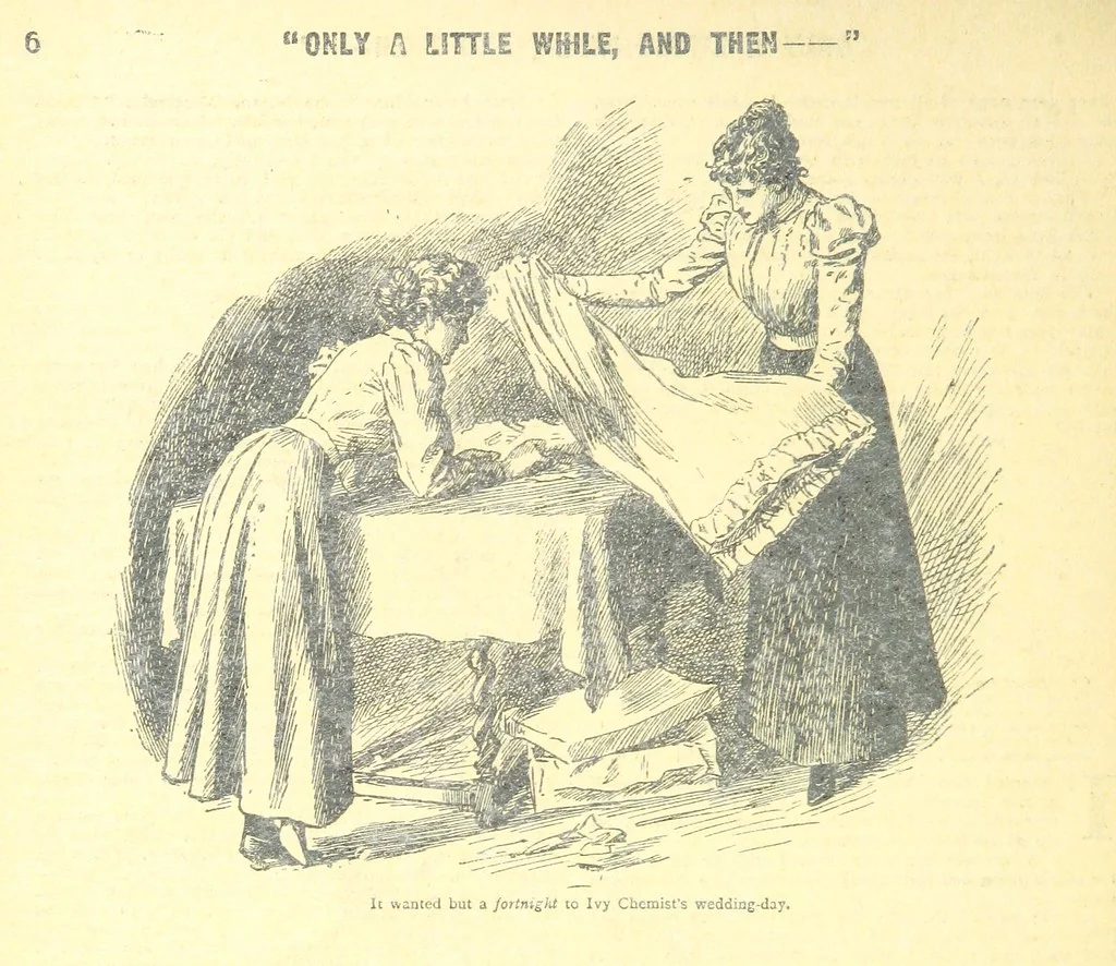 An illustration from Thrilling Life Stories for the Masses, 1892, leaf 114