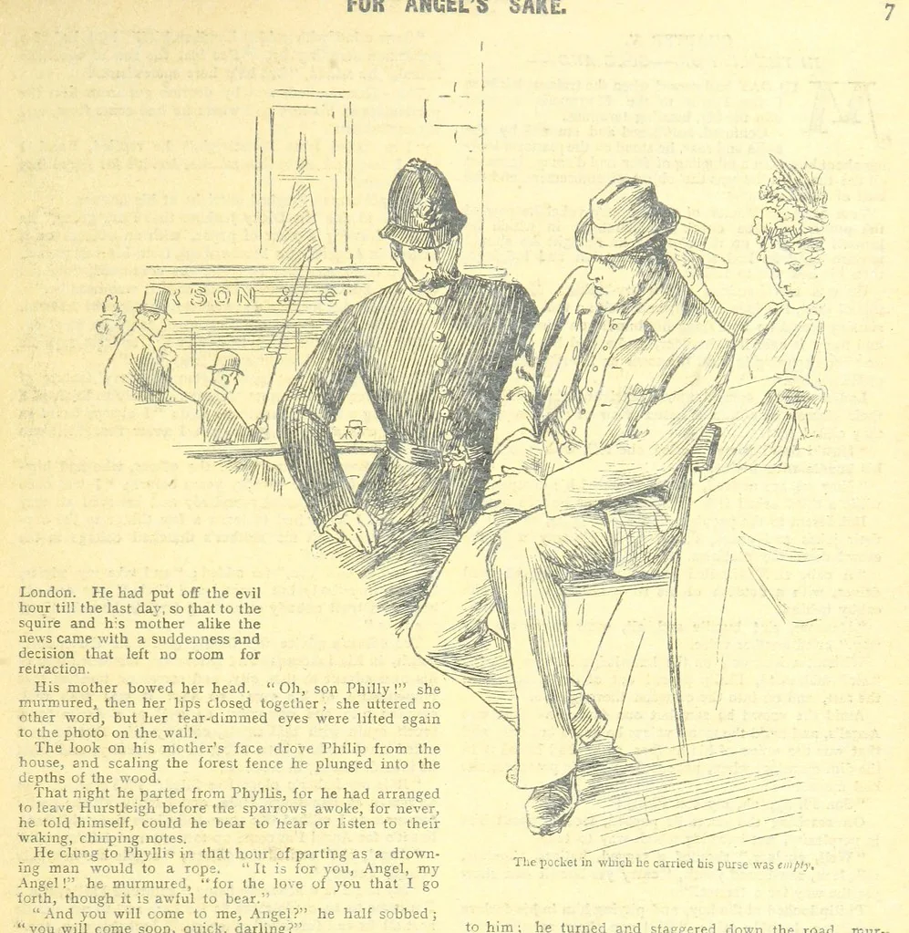 An illustration from Thrilling Life Stories for the Masses, 1892, leaf 135