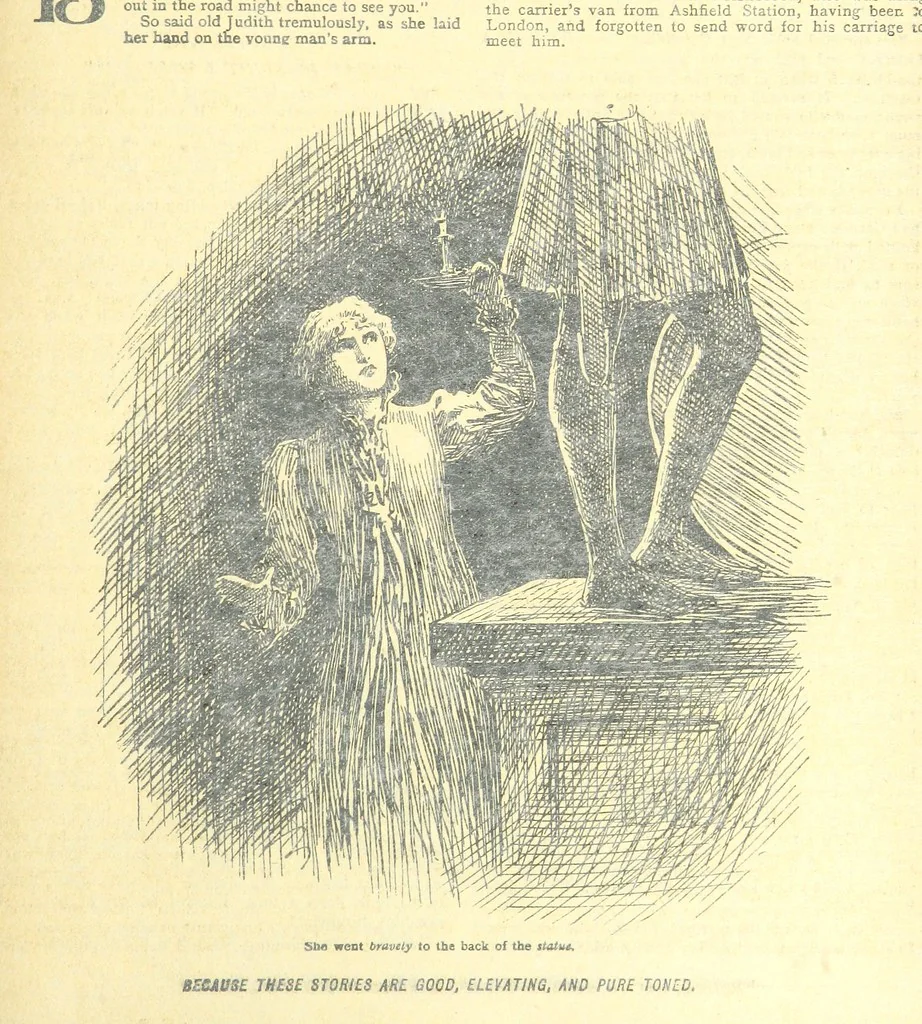 An illustration from Thrilling Life Stories for the Masses, 1892, leaf 15