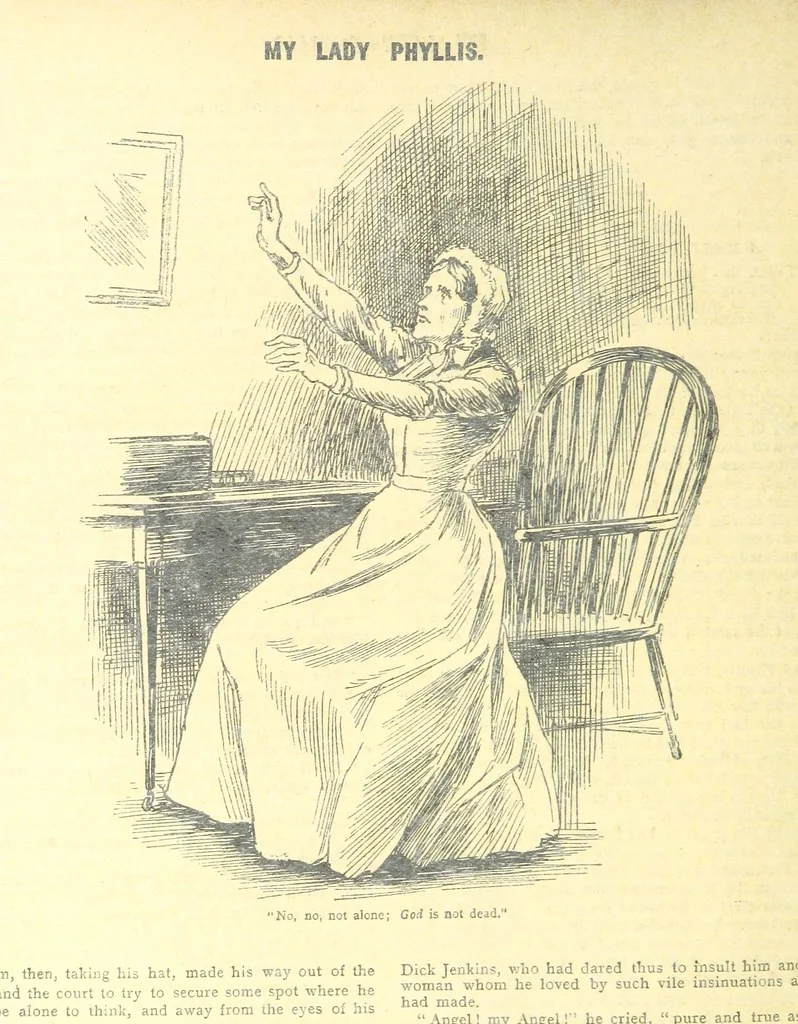 An illustration from Thrilling Life Stories for the Masses, 1892, leaf 162