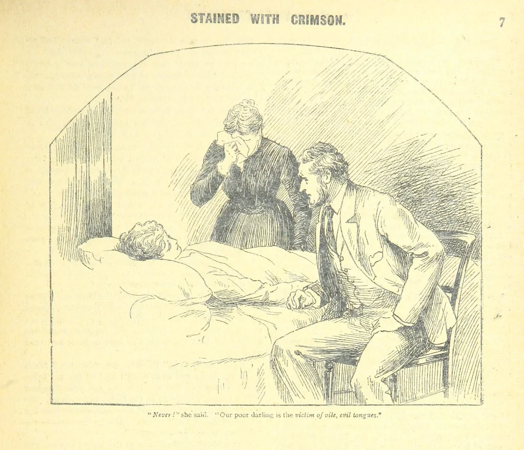 An illustration from Thrilling Life Stories for the Masses, 1892, leaf 175