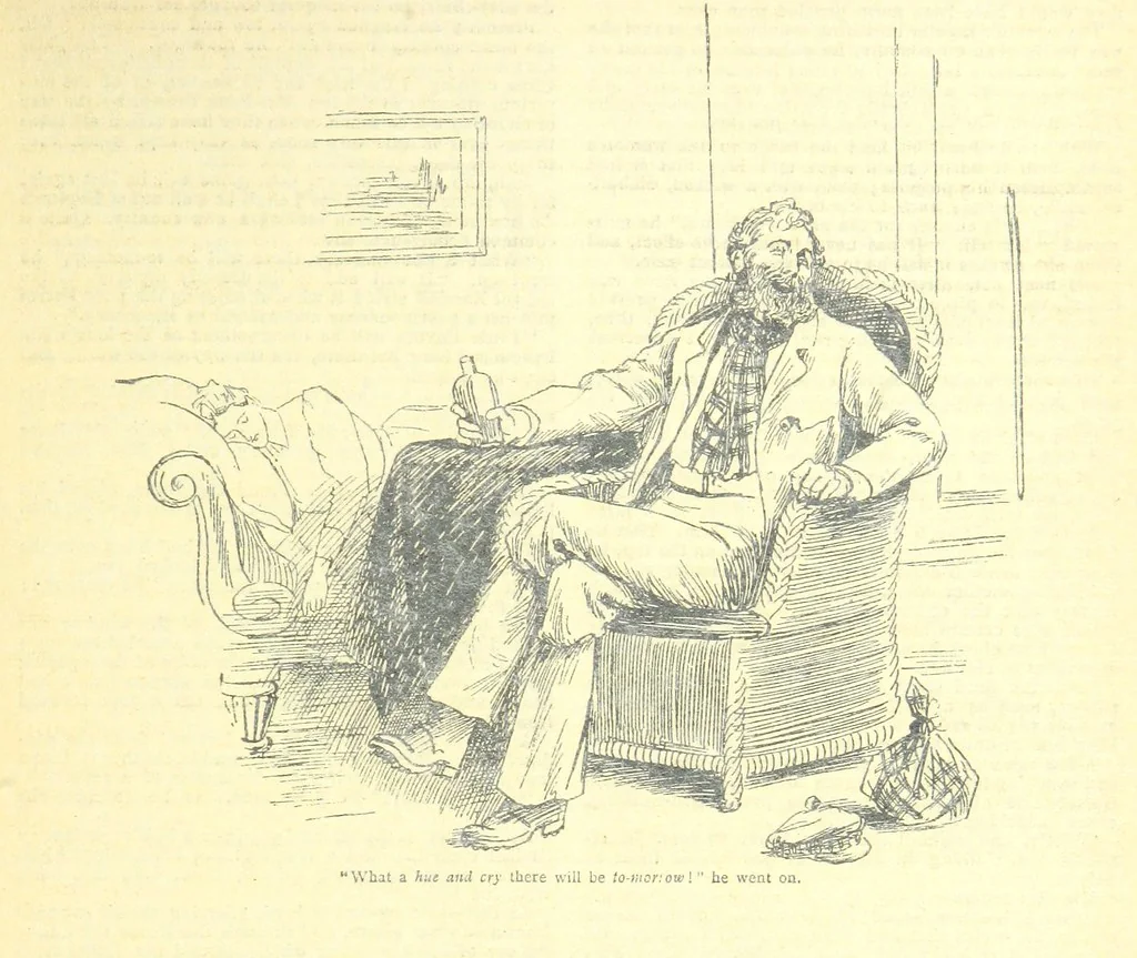An illustration from Thrilling Life Stories for the Masses, 1892, leaf 203