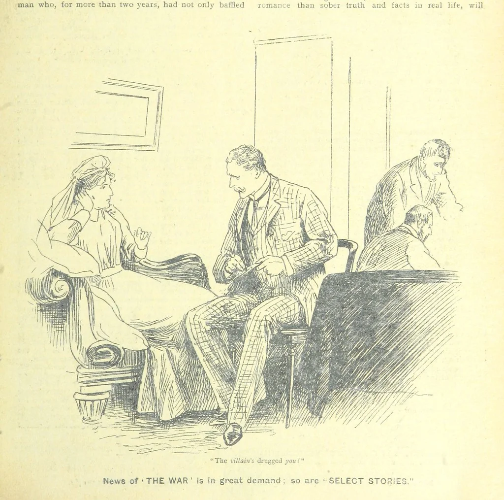 An illustration from Thrilling Life Stories for the Masses, 1892, leaf 209
