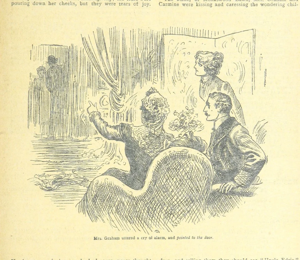 An illustration from Thrilling Life Stories for the Masses, 1892, leaf 23
