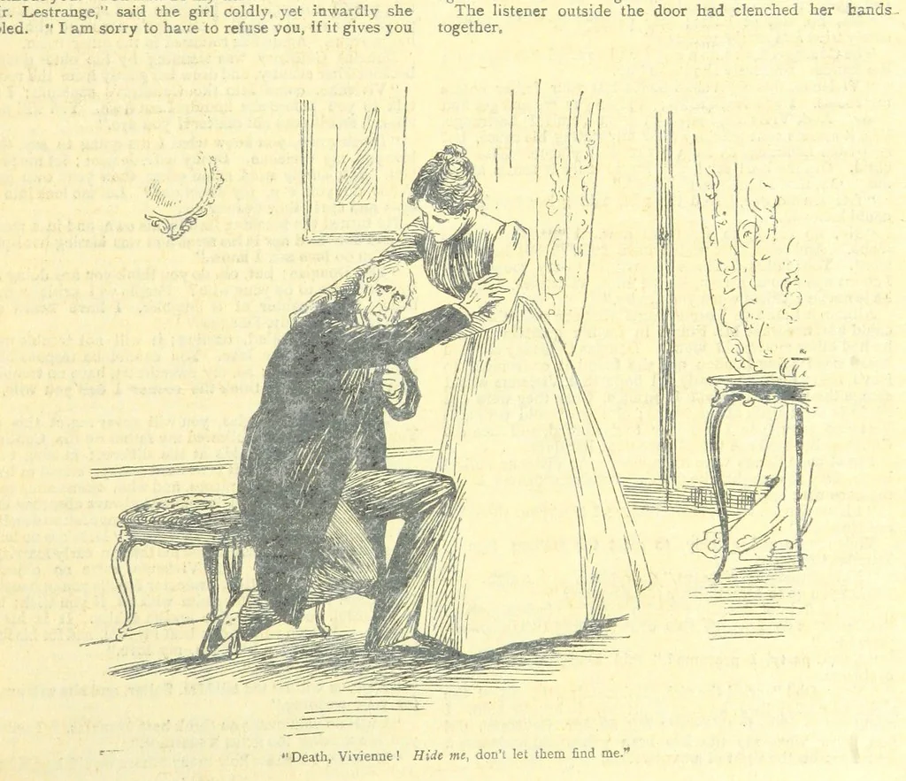 An illustration from Thrilling Life Stories for the Masses, 1892, leaf 251