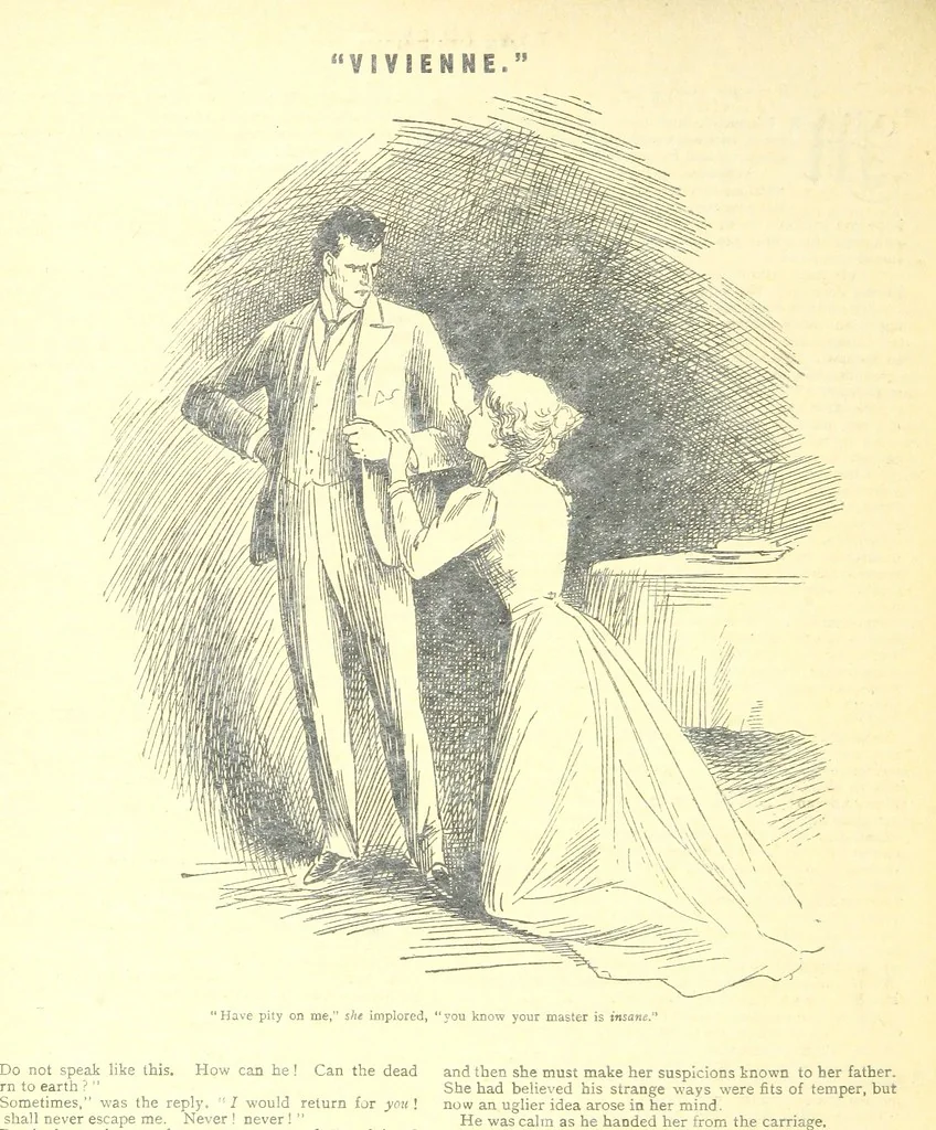 An illustration from Thrilling Life Stories for the Masses, 1892, leaf 256