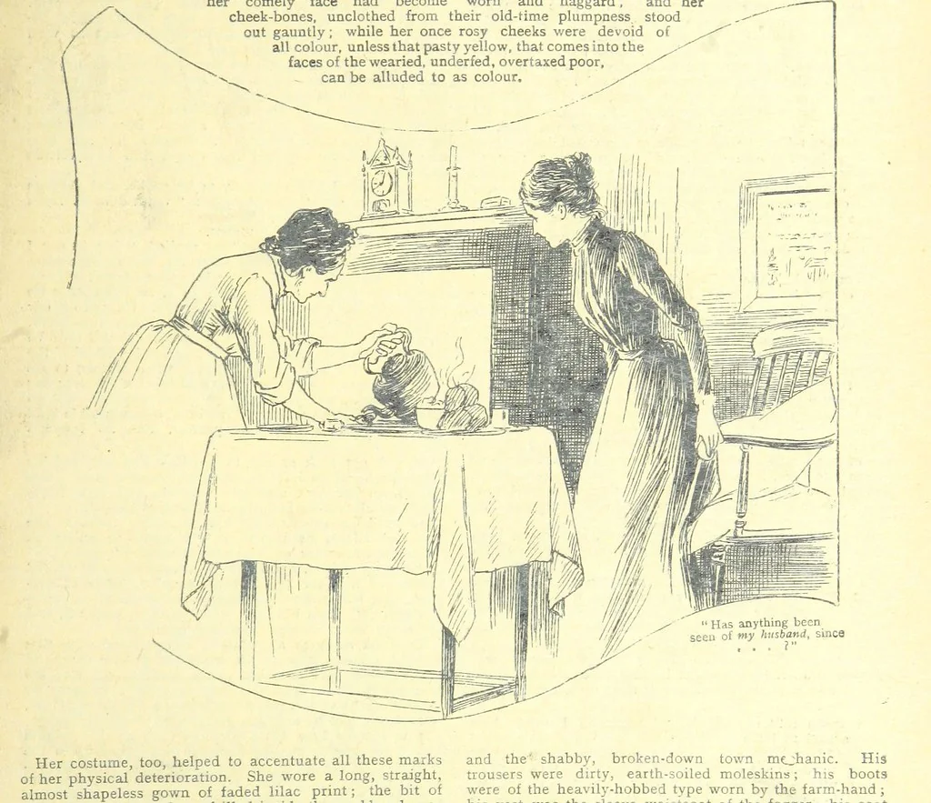 An illustration from Thrilling Life Stories for the Masses, 1892, leaf 309