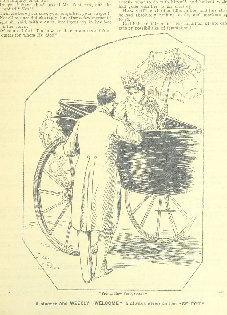 An illustration from Thrilling Life Stories for the Masses, 1892, leaf 343