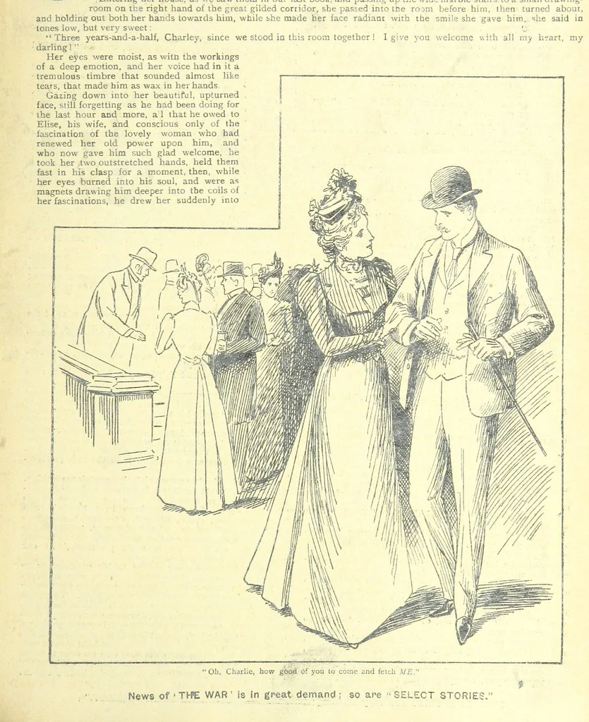An illustration from Thrilling Life Stories for the Masses, 1892, leaf 349