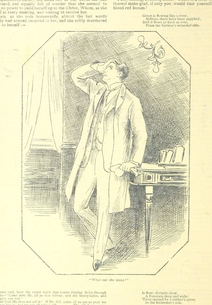 An illustration from Thrilling Life Stories for the Masses, 1892, leaf 356