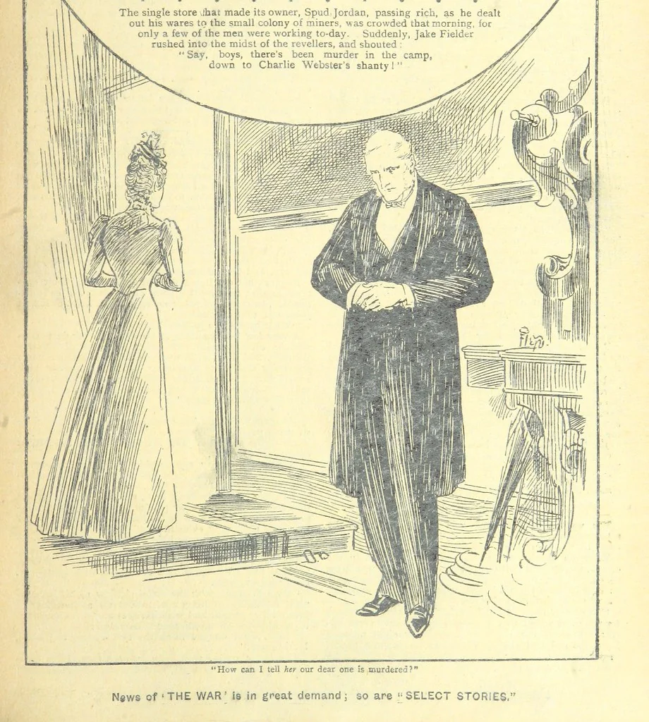 An illustration from Thrilling Life Stories for the Masses, 1892, leaf 369