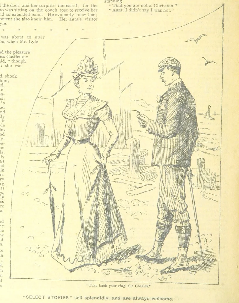 An illustration from Thrilling Life Stories for the Masses, 1892, leaf 394