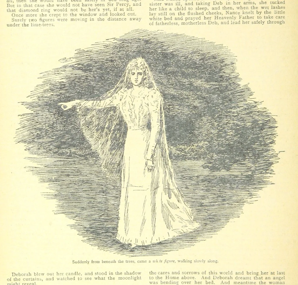 An illustration from Thrilling Life Stories for the Masses, 1892, leaf 56