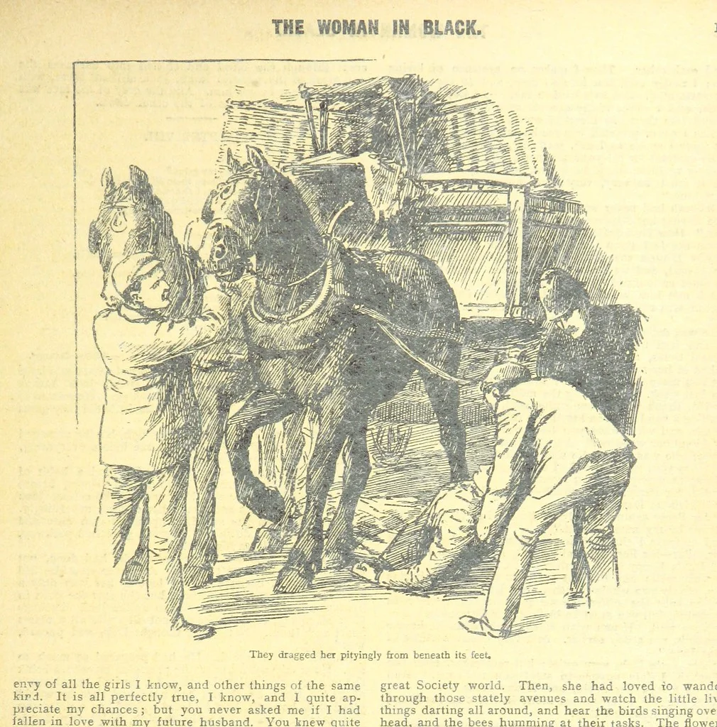 An illustration from Thrilling Life Stories for the Masses, 1892, leaf 59