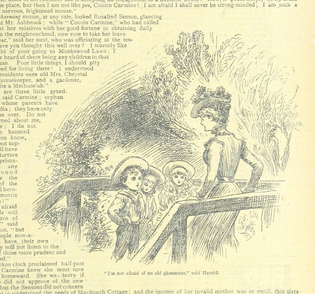 An illustration from Thrilling Life Stories for the Masses, 1892, leaf 9