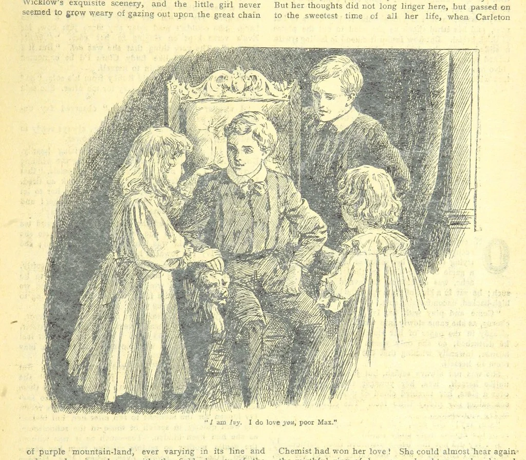 An illustration from Thrilling Life Stories for the Masses, 1892, leaf 91