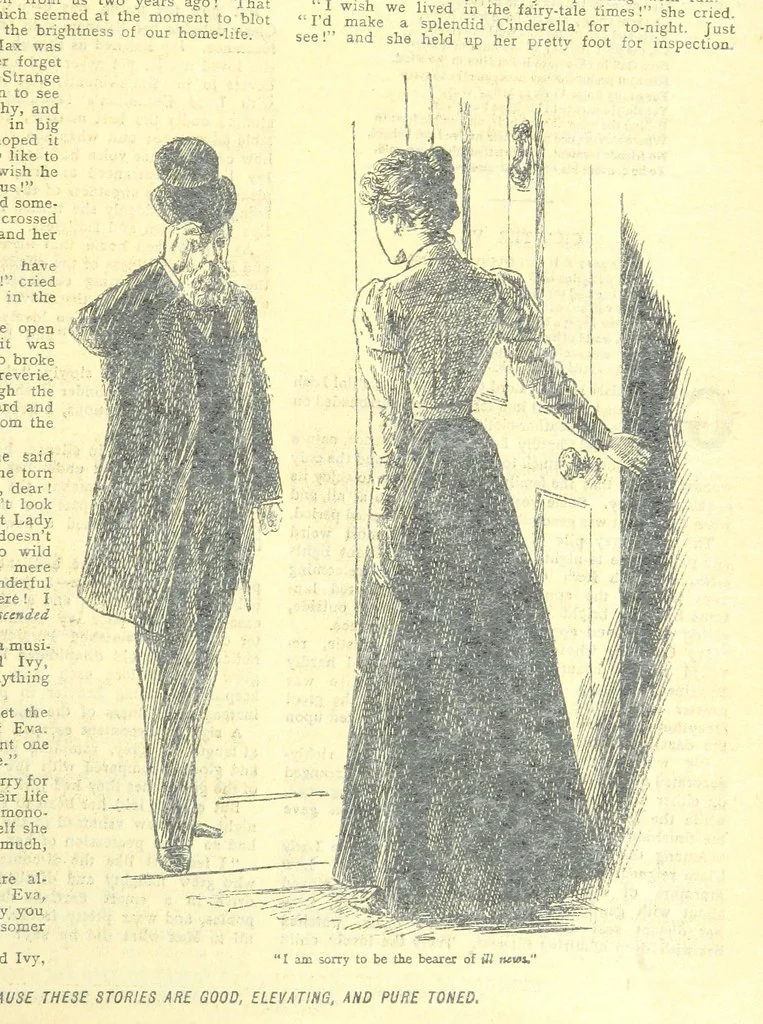 An illustration from Thrilling Life Stories for the Masses, 1892, leaf 95