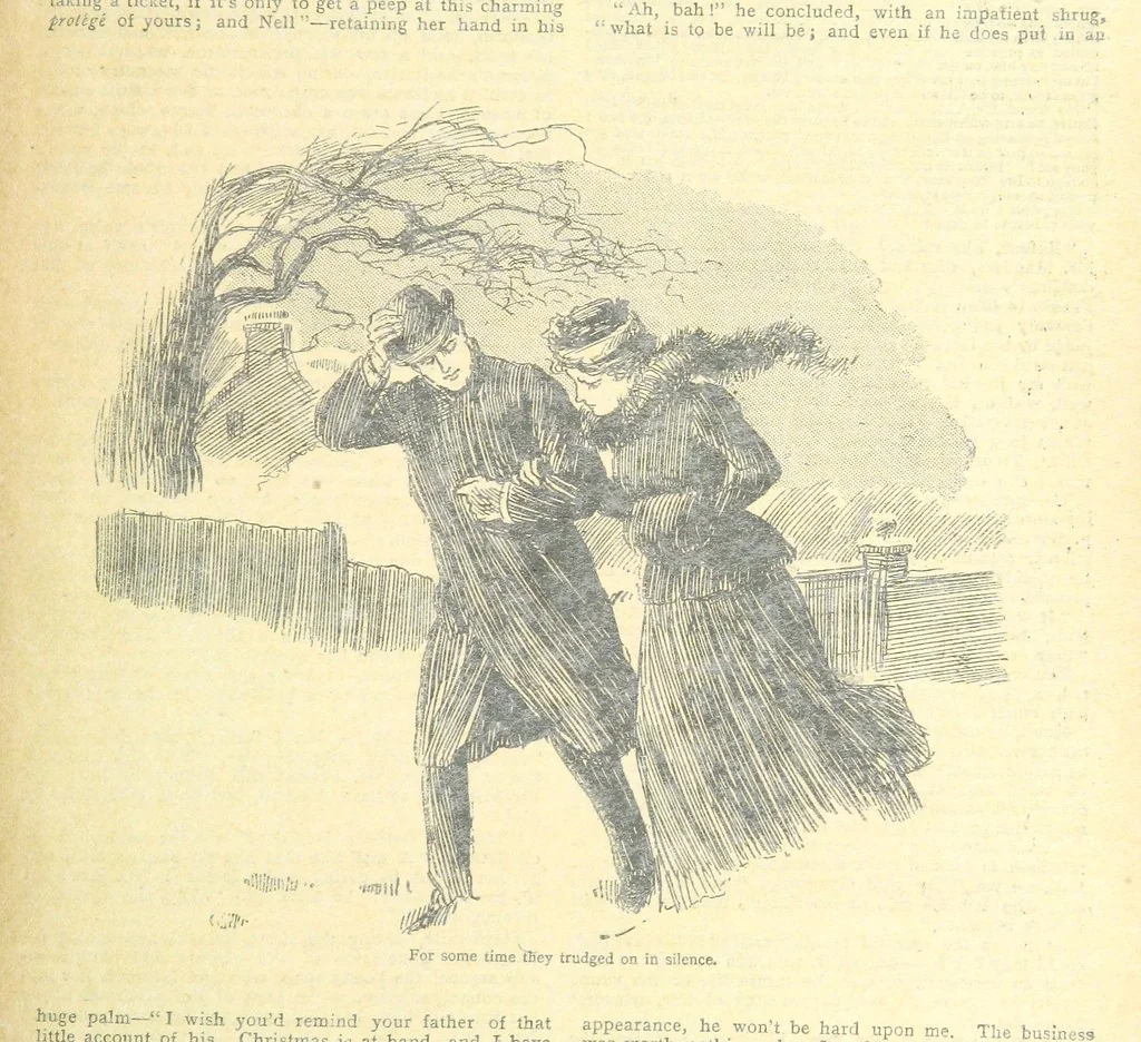 An illustration from Thrilling Life Stories for the Masses, 1892, leaf 11
