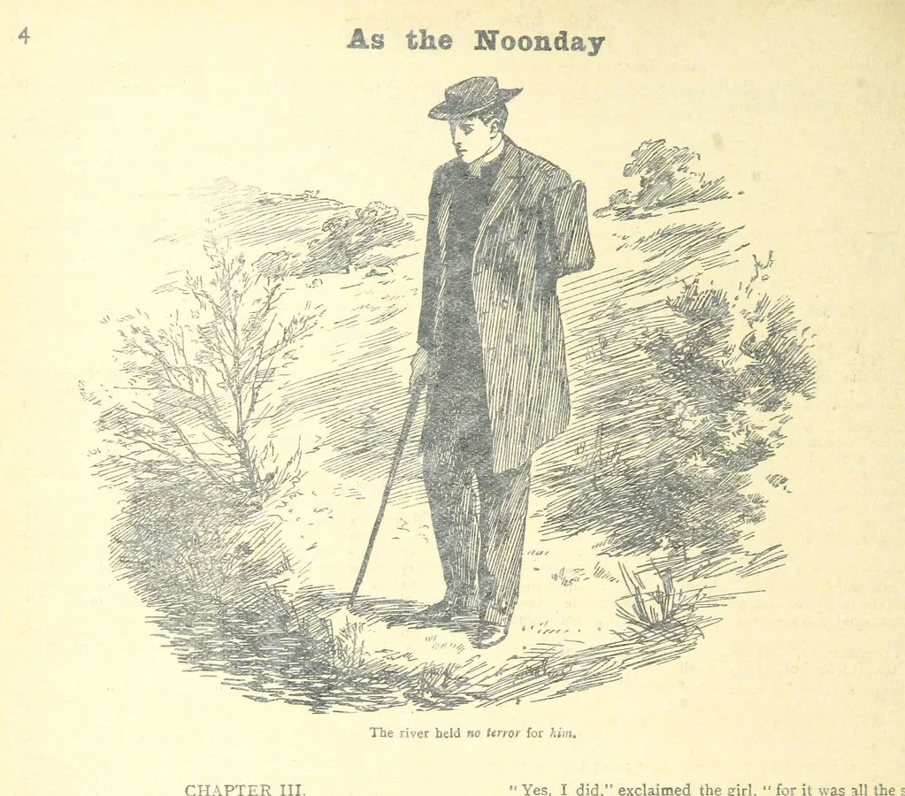 An illustration from Thrilling Life Stories for the Masses, 1892, leaf 112