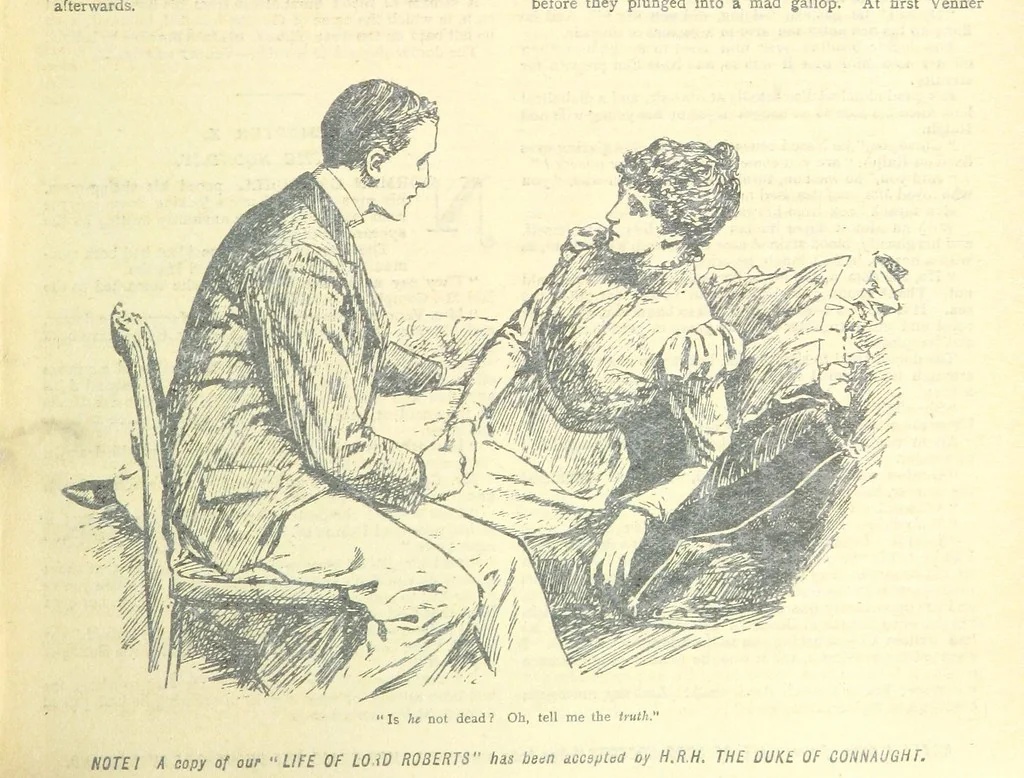 An illustration from Thrilling Life Stories for the Masses, 1892, leaf 119