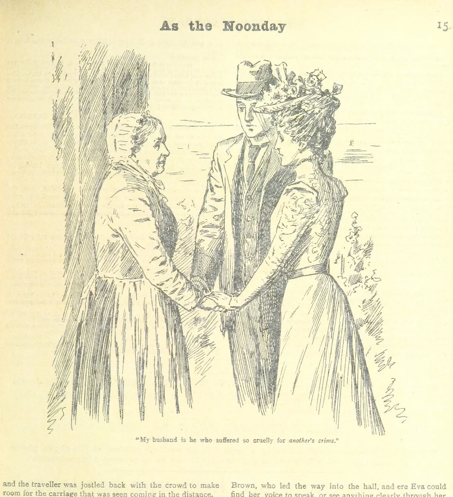 An illustration from Thrilling Life Stories for the Masses, 1892, leaf 123