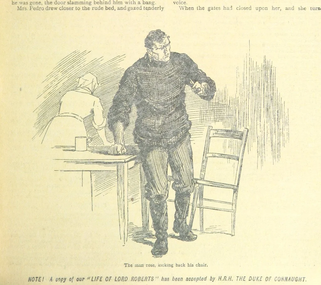An illustration from Thrilling Life Stories for the Masses, 1892, leaf 131