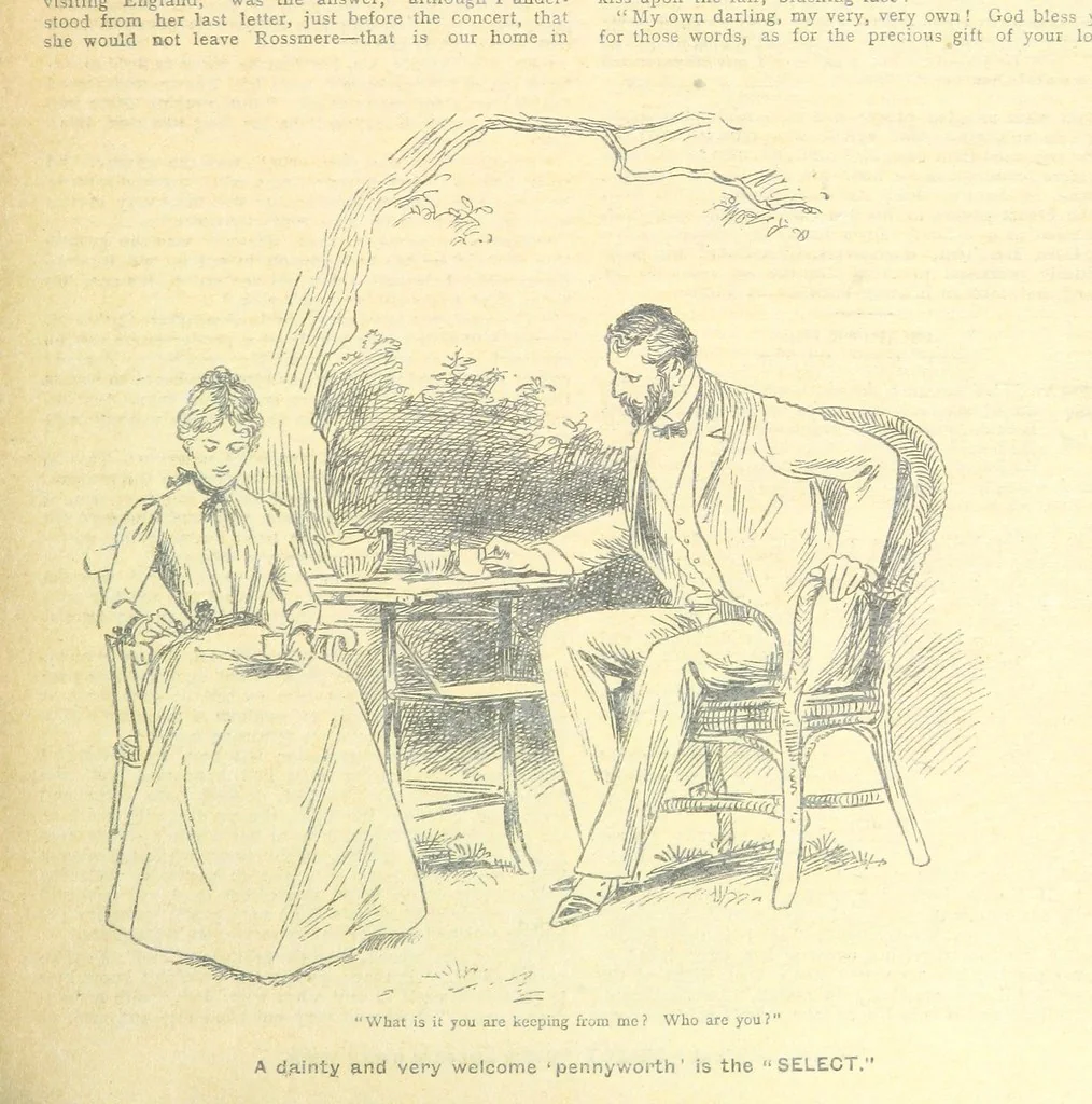 An illustration from Thrilling Life Stories for the Masses, 1892, leaf 15