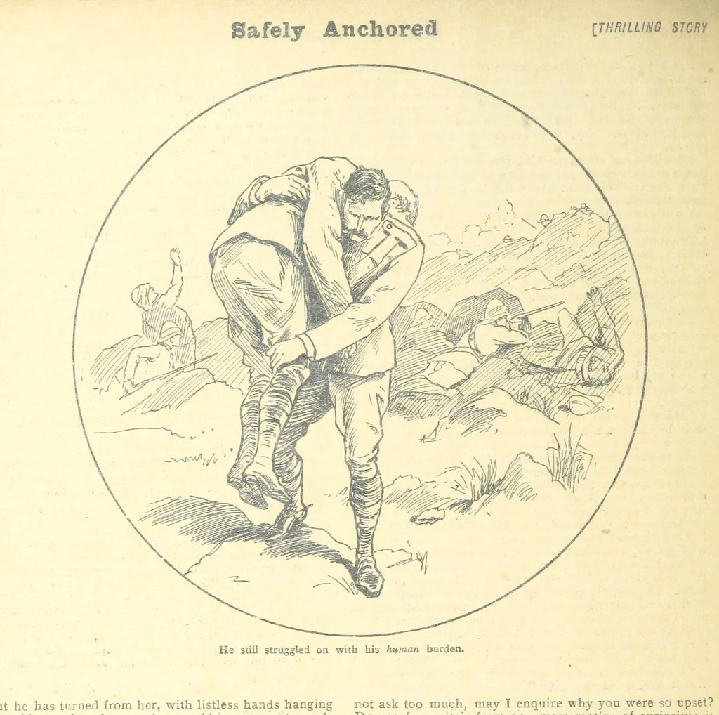 An illustration from Thrilling Life Stories for the Masses, 1892, leaf 152