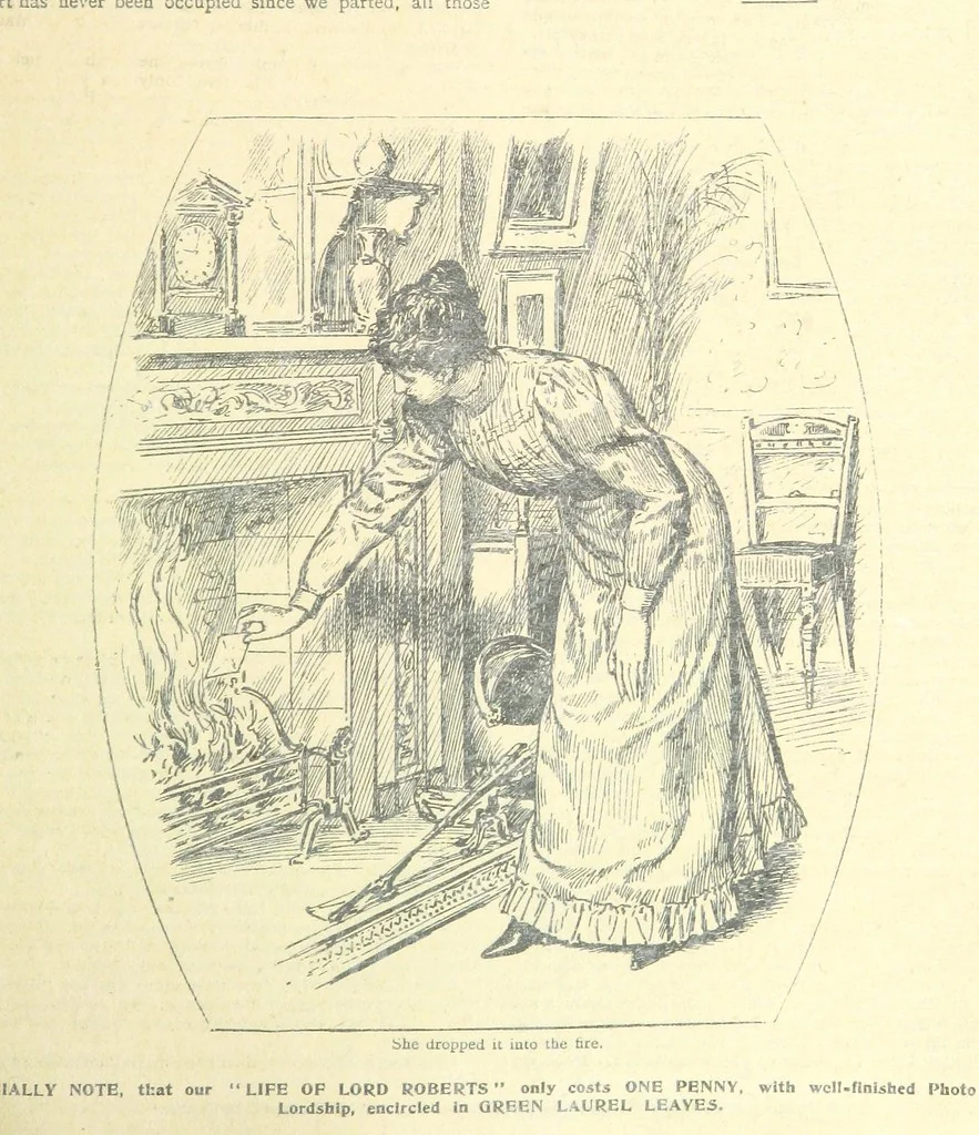 An illustration from Thrilling Life Stories for the Masses, 1892, leaf 177