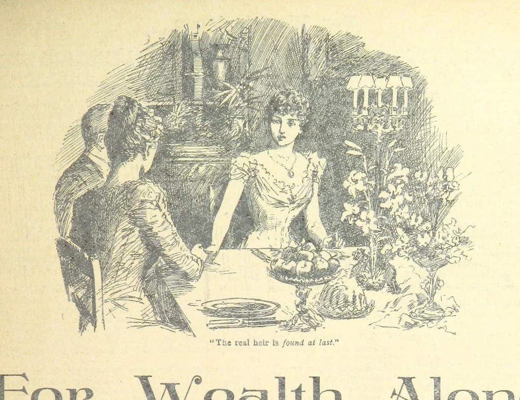 An illustration from Thrilling Life Stories for the Masses, 1892, leaf 189