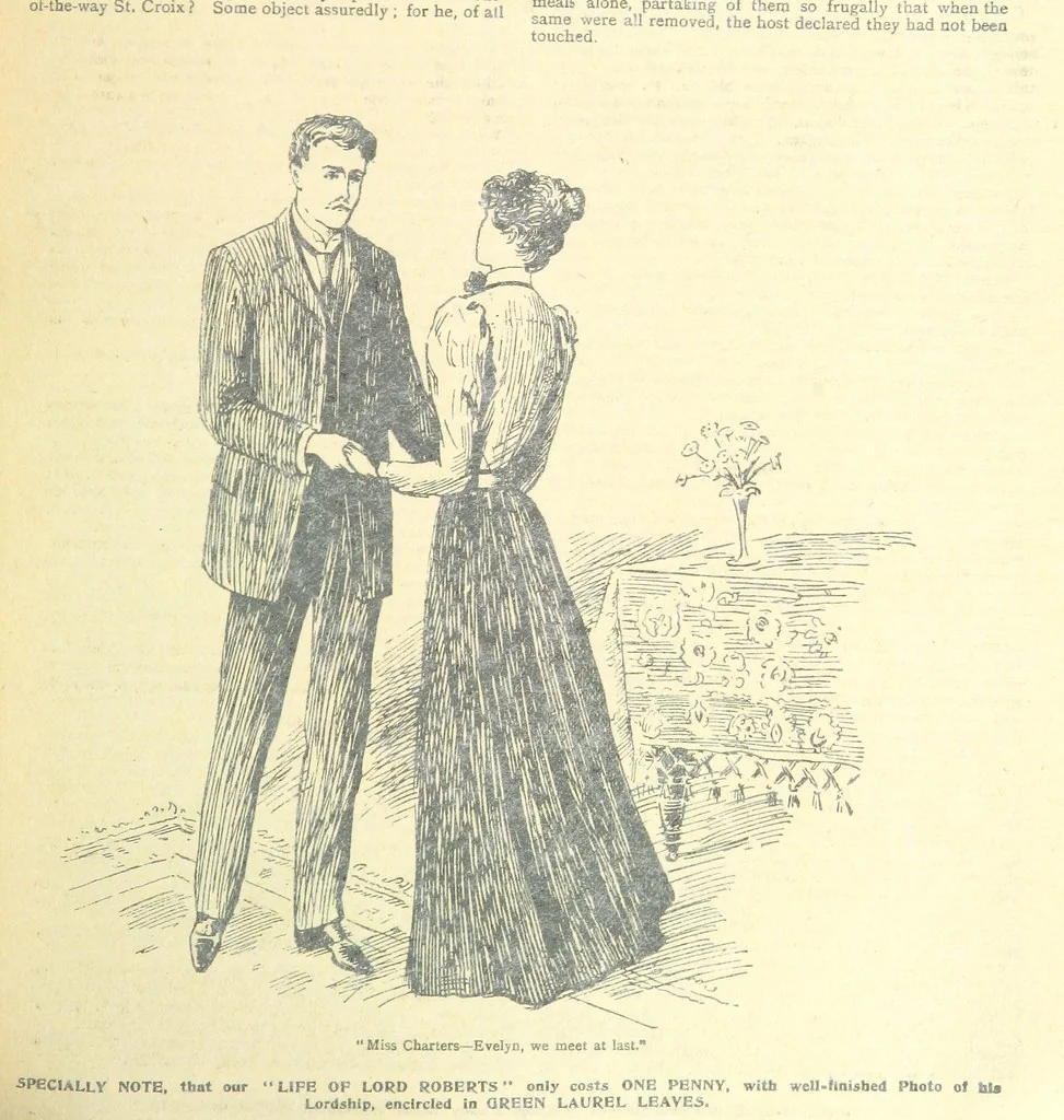 An illustration from Thrilling Life Stories for the Masses, 1892, leaf 217