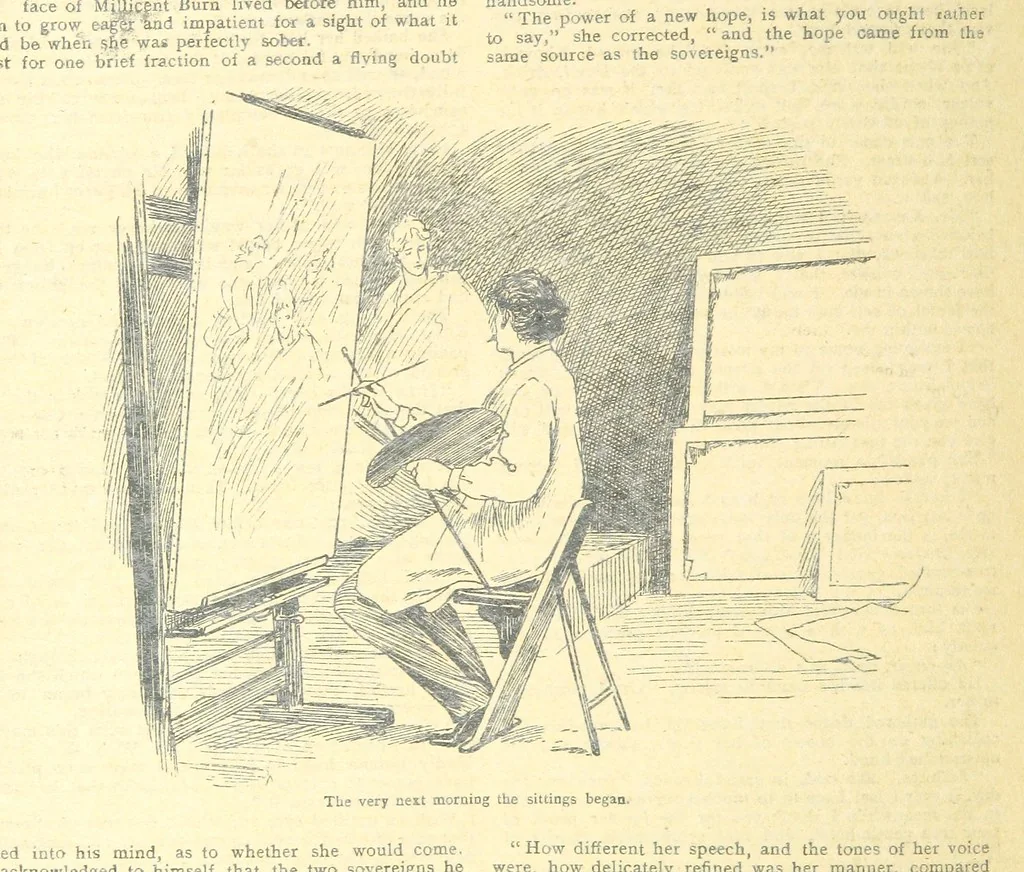 An illustration from Thrilling Life Stories for the Masses, 1892, leaf 234
