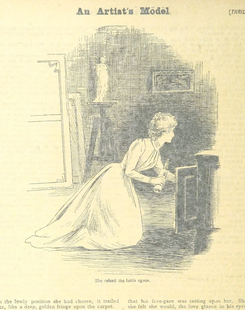 An illustration from Thrilling Life Stories for the Masses, 1892, leaf 238