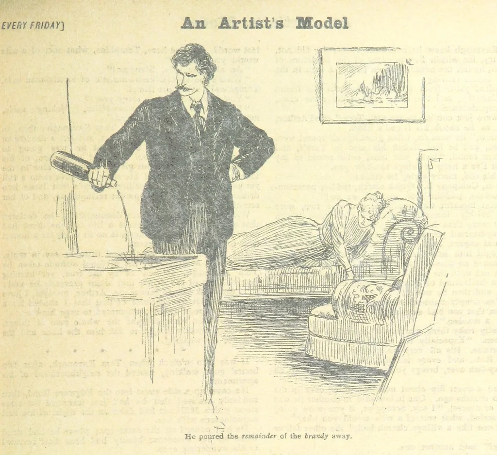 An illustration from Thrilling Life Stories for the Masses, 1892, leaf 243