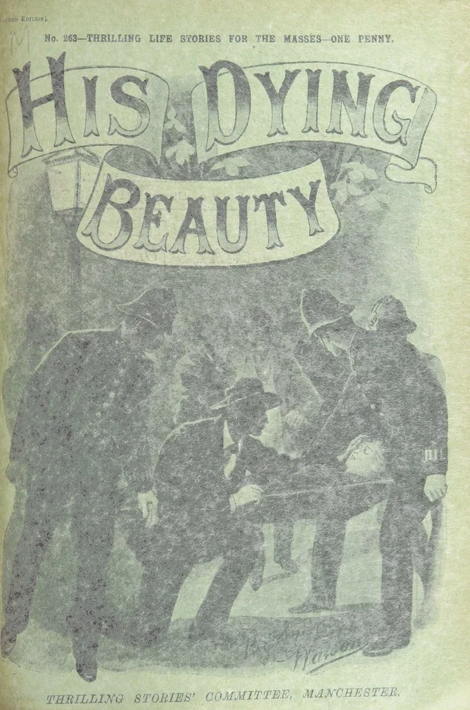 An illustration from Thrilling Life Stories for the Masses, 1892, leaf 247