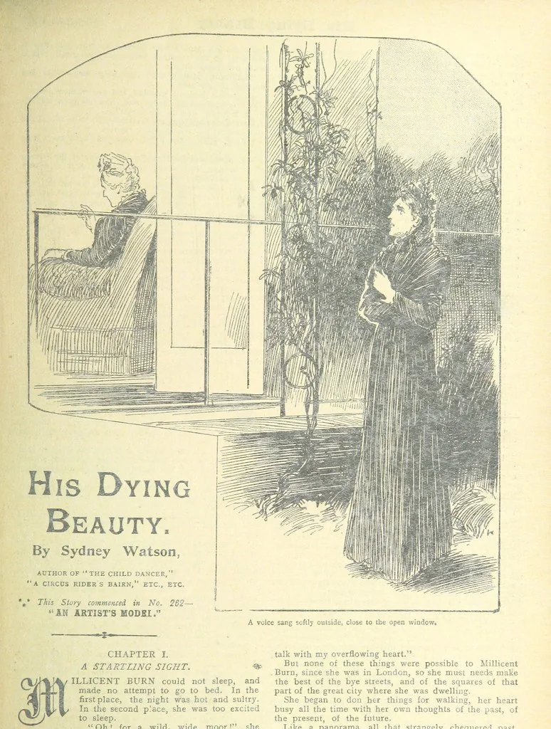 An illustration from Thrilling Life Stories for the Masses, 1892, leaf 249