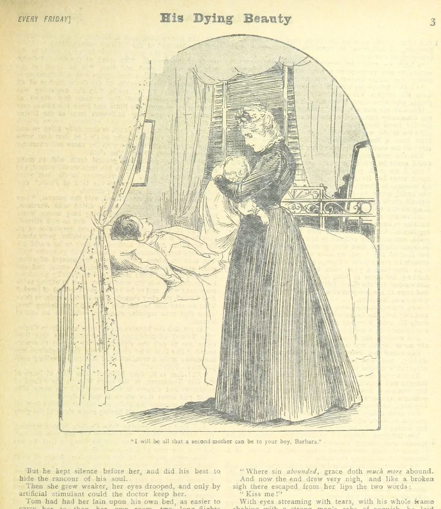 An illustration from Thrilling Life Stories for the Masses, 1892, leaf 251